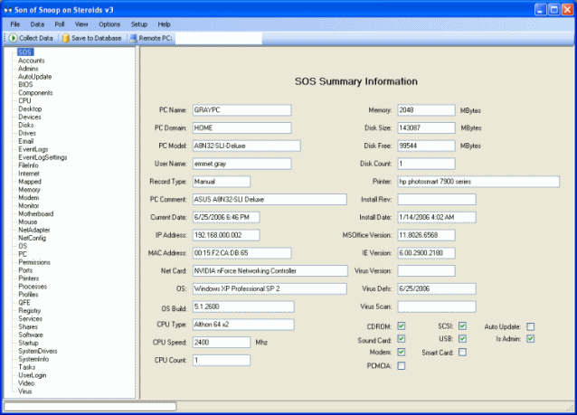 Son of Snoop on Steroids software